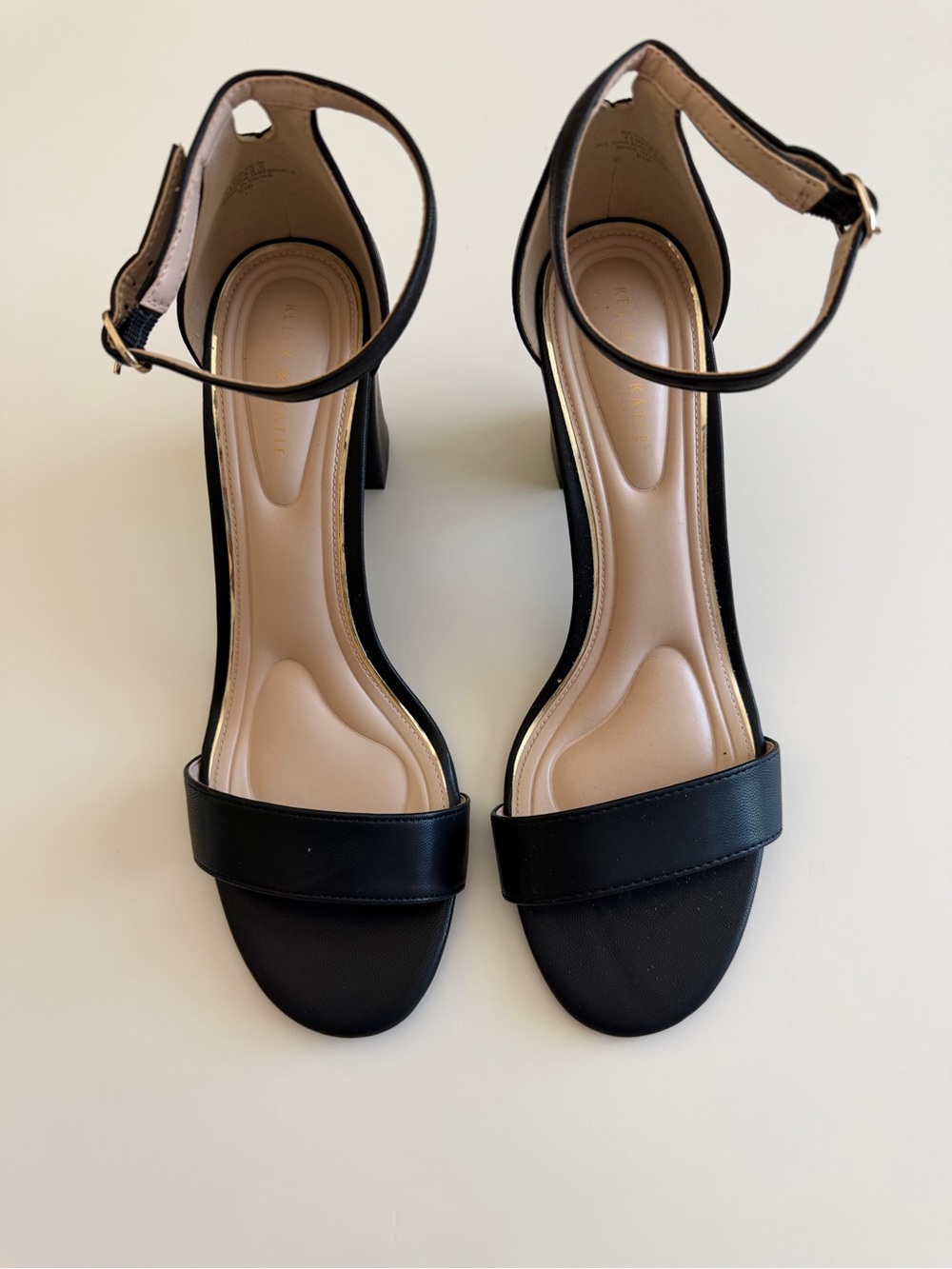 Kelly & Katie Hailee, Black: Ankle-Strap Block Heel Sandals - Women 11 Wide NWOT